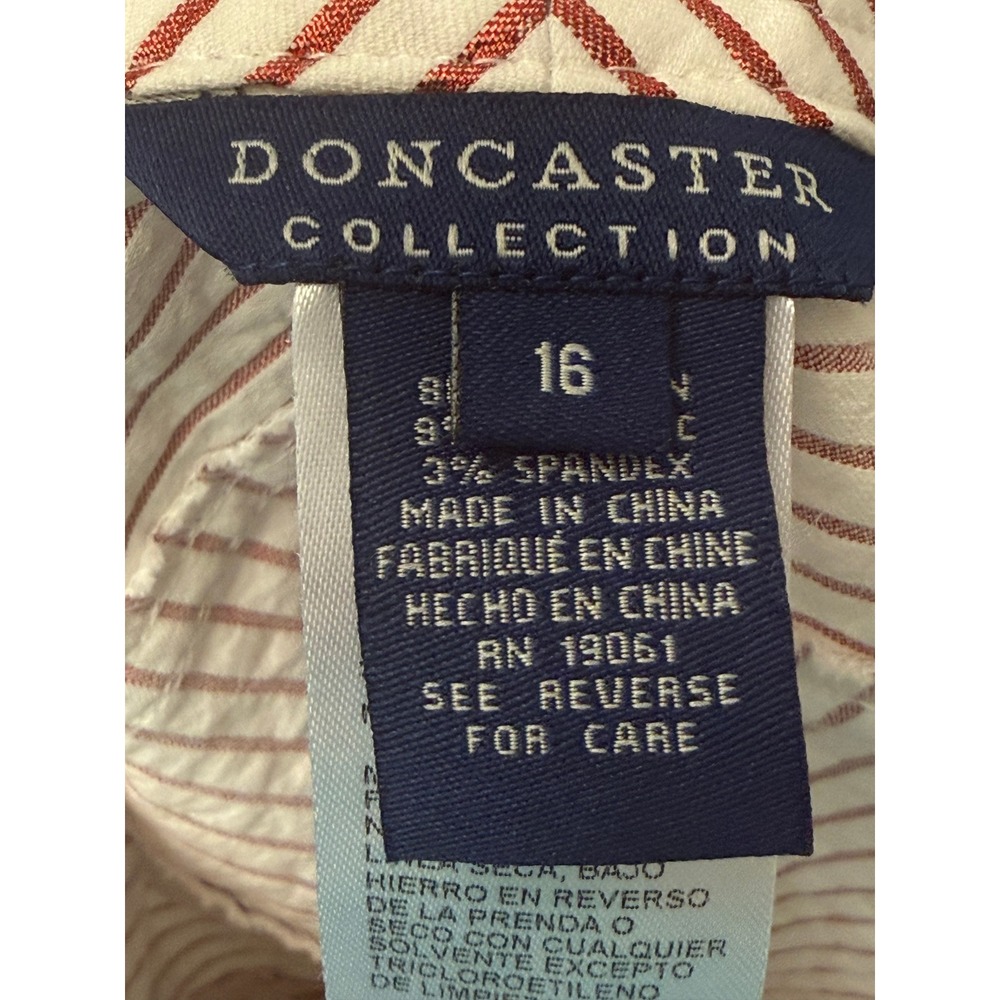 Doncaster‎ Size 16 Metallic Red and White Striped Skirt - Picture 6 of 8